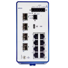 SWITCH GERENCIAVEL 8 PORTAS RJ45 E 4 PORTAS GE SFP BRS30-0804OOOO - INSTRUFIBER