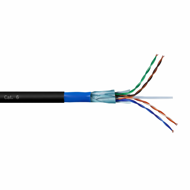 CABO LAN FTP CAT5E 4 PARES- DUPLA CAPA BLINDADO - PRETO - (VENDA POR METRO) - INSTRUFIBER