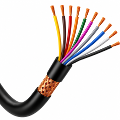 Cabo Manga 10 Vias (10x26 AWG) Blindado Em Malha De Cobre Preto - INSTRUFIBER