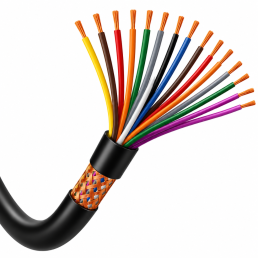 Cabo Manga 12 Vias (12x26 AWG) Blindado Em Malha De Cobre Preto - INSTRUFIBER