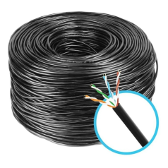 Cabo de Rede Cat.5e F/UTP Dupla Capa 4PX24AWG Preto (Bobina 500m ou Caixa 305m) - INSTRUFIBER