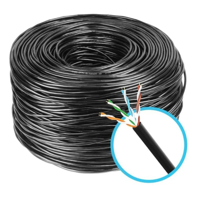 Cabo de Rede Cat.5e UTP 4PX24AWG Preto (Caixa com 305 metros) - INSTRUFIBER