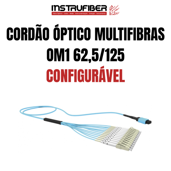 CORDÃO ÓPTICO MULTIFIBRAS MULTIMODO (OM1) - INSTRUFIBER
