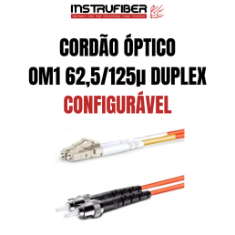 CORDÃO MULTIMODO (62,5/125 OM1 - Capa Laranja) DUPLEX - INSTRUFIBER