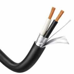 Cabo 2x1,00mm² Sinal/Instrumentação 300V Preto Blindagem total + Dreno (2 vias - 1 Par) - INSTRUFIBER