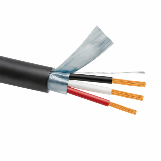 Cabo 3x0,75mm² Sinal/Instrumentação 300V Preto Blindagem total + Dreno (3 vias - 1 terna) - INSTRUFIBER
