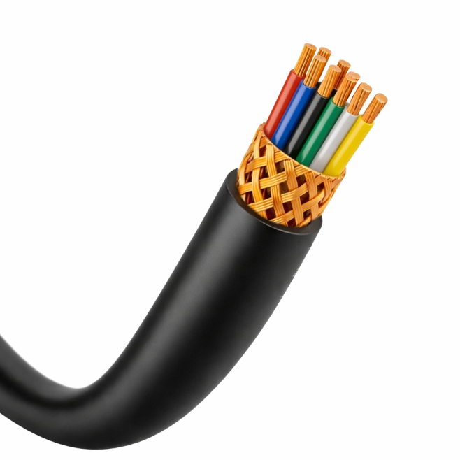 Cabo AFT 8x20AWG (8x0,50mm²) Blindado Em Malha De Cobre Preto - INSTRUFIBER