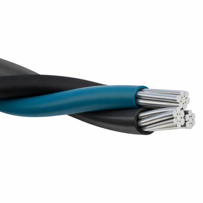 Cabo Alumínio Triplex 25mm² (2X25mm²+1X25mm² - Preto/Cinza +AZUL) - INSTRUFIBER