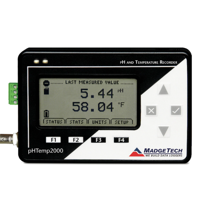 Data Logger de pH e Temperatura com LCD - pHTemp2000 - MadgeTech - INSTRUFIBER