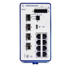 SWITCH GERENCIAVEL 8 PORTAS FE RJ45 4 PORTAS GE SFP DIN BRS30-0804OOOO - INSTRUFIBER