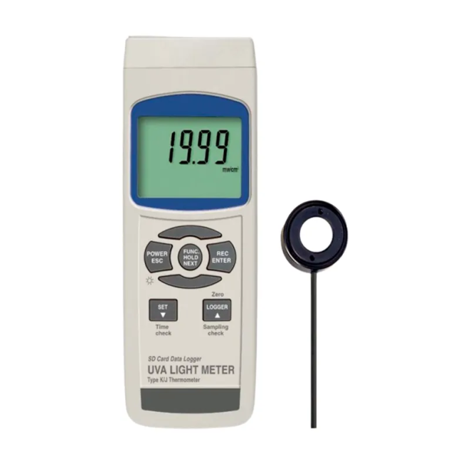 Medidor de Raio UVA com Datalogger SD e Termômetro Tipo K/J - H004894 - INSTRUFIBER