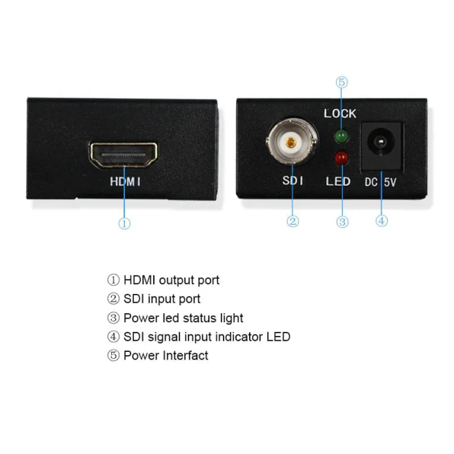 Conversor SDI para HDMI 1080P HD-SDI 3G-SDI com Fonte - INSTRUFIBER