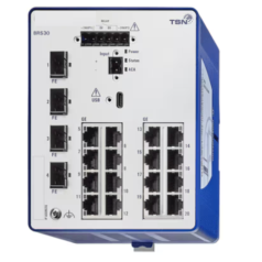 SWITCH GERENCIAVEL 16 PORTAS FE RJ45 4 PORTAS GE SFP DIN BRS30-1604OOOO - INSTRUFIBER