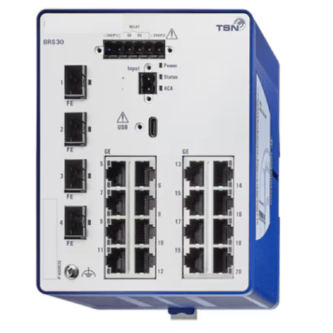 SWITCH GERENCIAVEL 16 PORTAS FE RJ45 4 PORTAS GE SFP DIN BRS30-1604OOOO - INSTRUFIBER